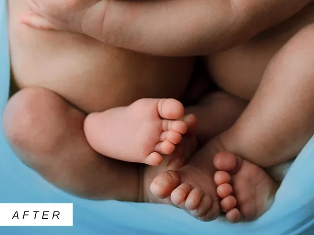 Baby photo after skin retouching